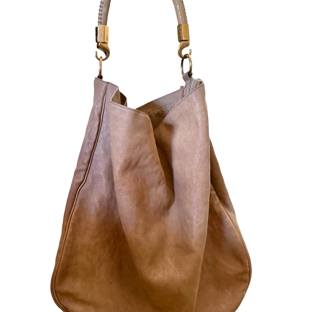 Yves Saint Laurent Beige Leather Hobo Bag